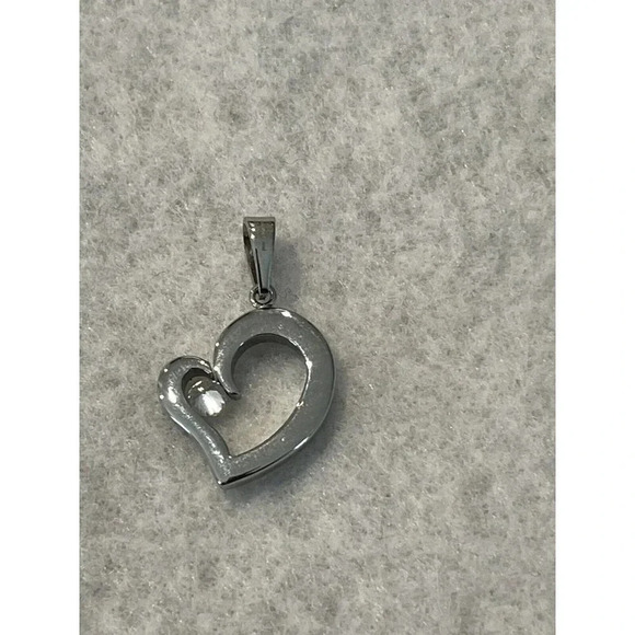 Womens Heart Pendant Stainless Steel Pendant Cubic Zirconia Jewelry - Picture 3 of 4